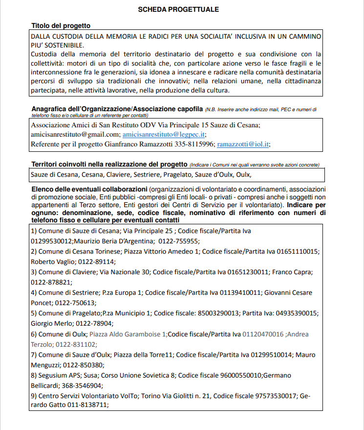 Custodia della memoria completa Pag1